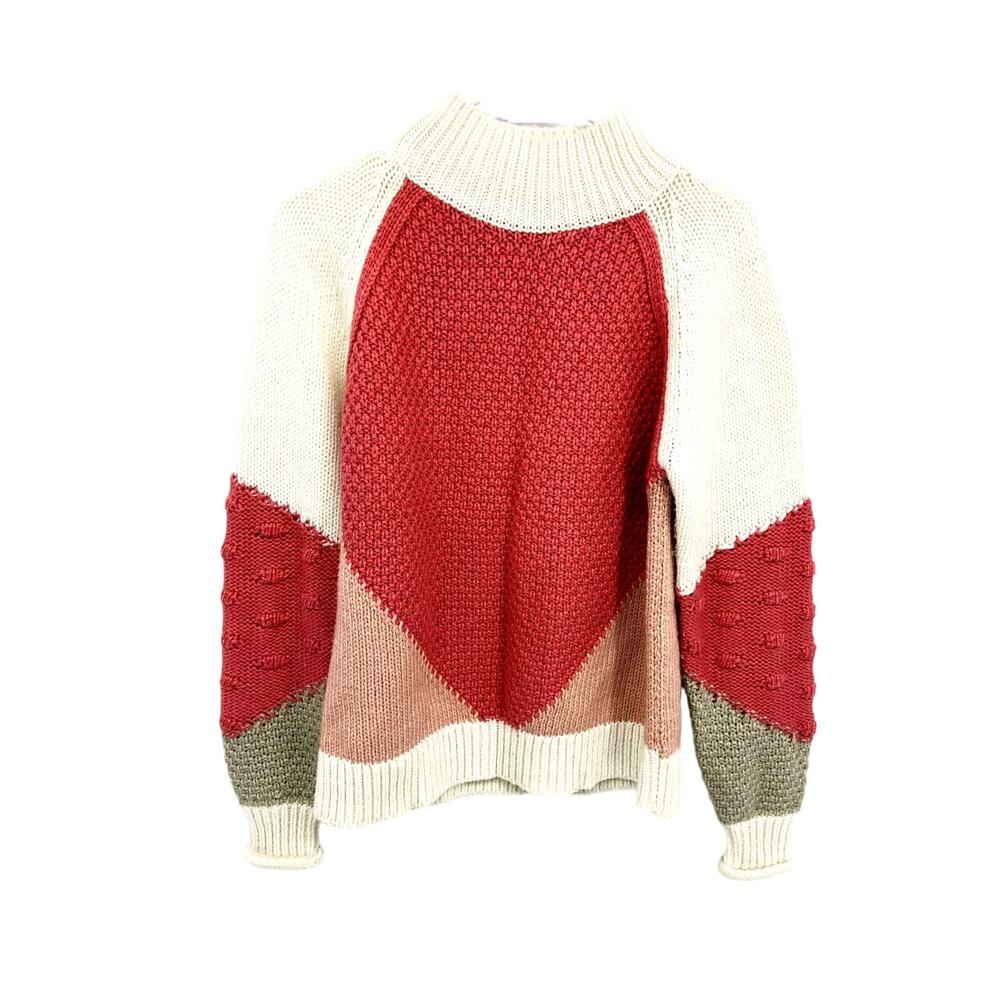 Loft Womens Crochet Pattern Tunic Sweater Multicolor Size S
